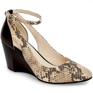 100% Leather Snake Embossed Cole Haan Wedges